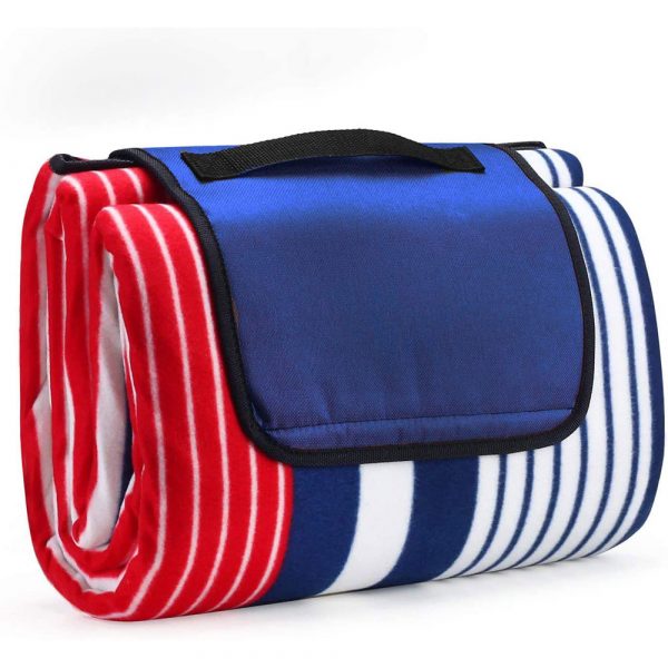 Waterproof-Picnic-Blanket-Red-Stripped